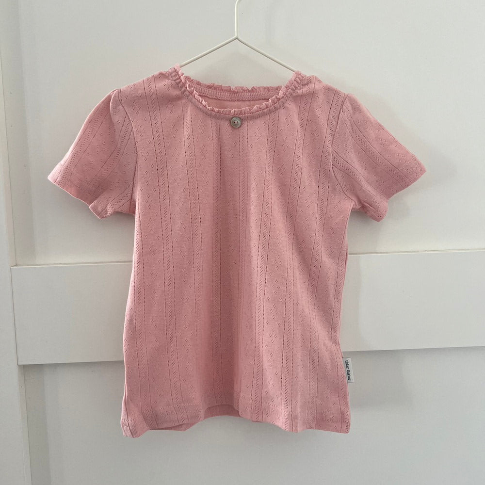 Pointelle T-shirt - pink og lilla