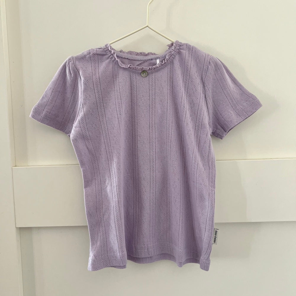 Pointelle T-shirt - pink og lilla