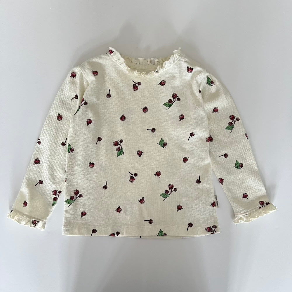 Bluse med flæser - raspberry summer