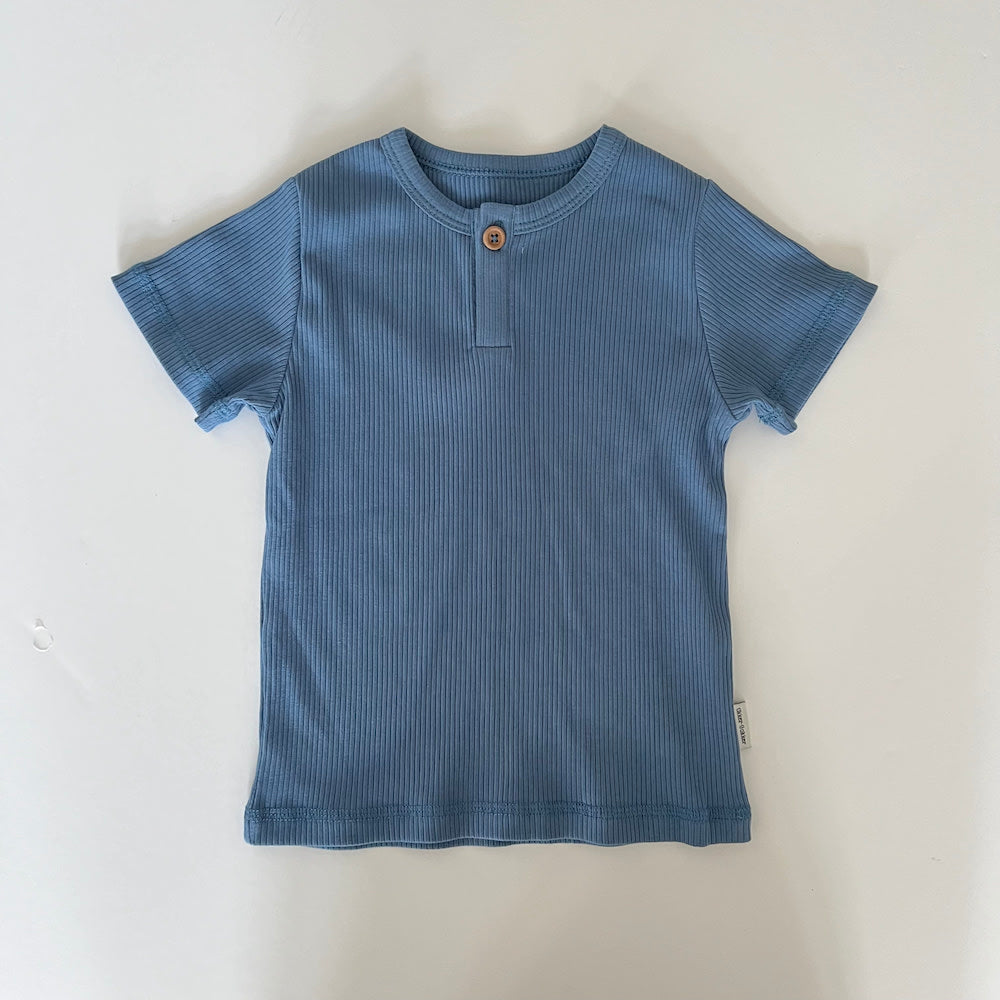 Rib t-shirt - camel &amp; navy