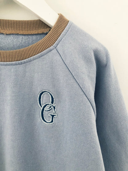 Øko sweatshirt med logo - børn - sky blue